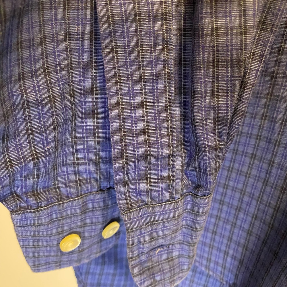 Coach Men's Blue Checkered Casual Shirt - Picture 12 of 13